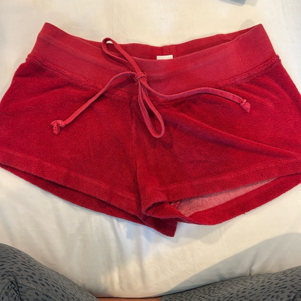 Hard Tail Red Terry Shorts, Size Youth Large